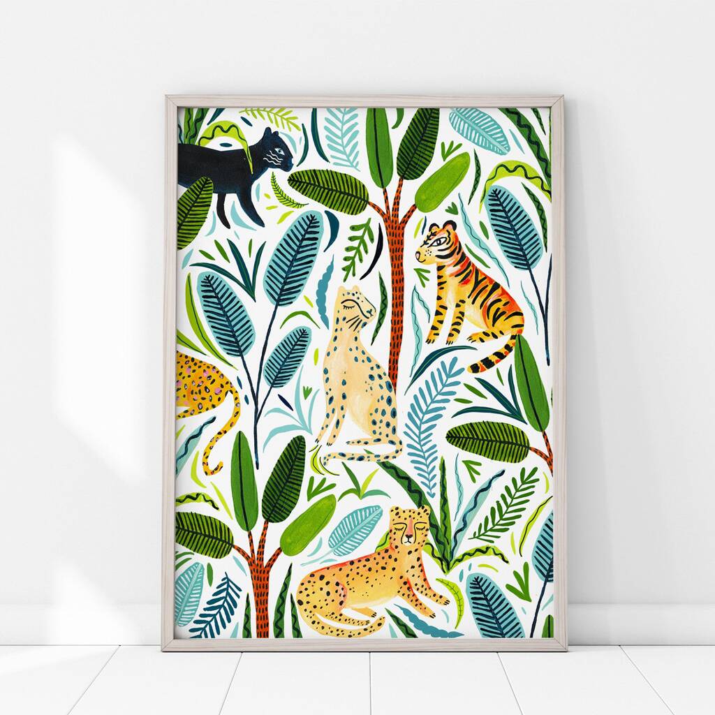 Jungle Cats Art Print By Amber Davenport | notonthehighstreet.com