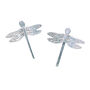 Silver Dragonfly Earrings In Solid 925 Sterling Silver, thumbnail 1 of 4