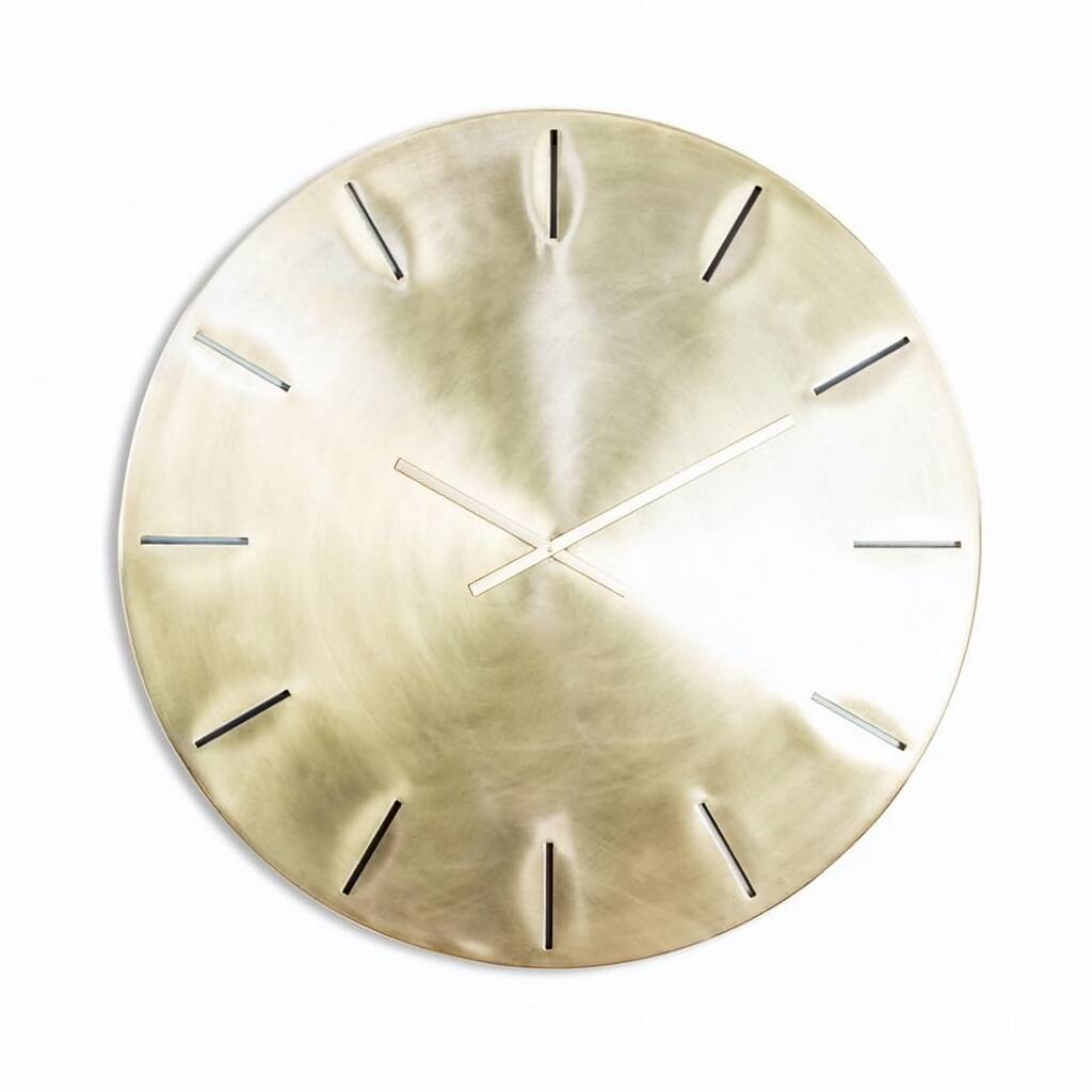 Industrial Brushed Brass Metal Wall Clock