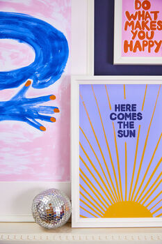 Here Comes The Sun Beatles Print Lilac, 4 of 10
