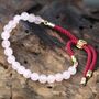 Rose Quartz Gold Plated Cord Bracelet, thumbnail 2 of 5