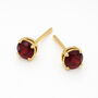 Solid 9ct Gold January Birthstone Stud Earrings – 4mm, thumbnail 5 of 5