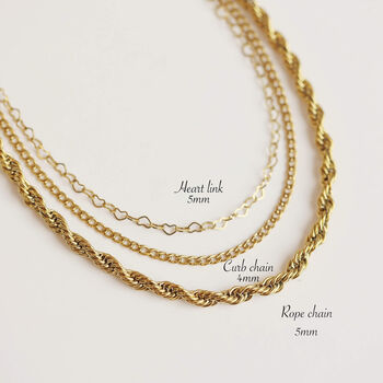 Flat Herringbone Mix Chain Layered Necklace, 8 of 12