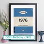 Personalised 50th Birthday Print 1976 Book Cover Gift, thumbnail 1 of 12