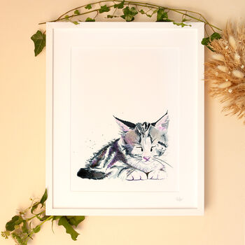 Inky Kitten Illustration Print, 8 of 12