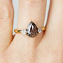 Pear Shape Black Salt And Pepper Diamond Ring, thumbnail 1 of 7