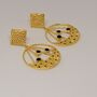 Black Onyx Gold Earrings, thumbnail 5 of 7