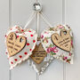 18th Porcelain Anniversary Heart With Oak Heart Message, thumbnail 3 of 7