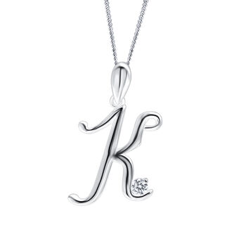 Alphabet Initial Necklaces In Sterling Silver, 5 of 11