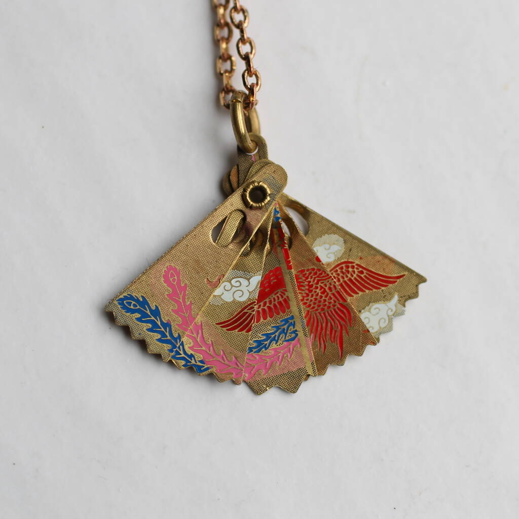 Coloured Fan Necklace By Silk Purse, Sow's Ear