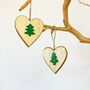 Gold Painted Heart Christmas Tree Decoration, thumbnail 3 of 4