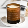 Personalised Your Quote Amber Glass Candle, thumbnail 3 of 4