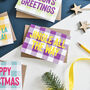 Colourful Gingham Christmas Card Pack Of Eight, thumbnail 5 of 5