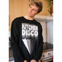 Kitchen Disco Men's Slogan Sweatshirt, thumbnail 4 of 5