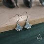 Enamel Ivy Leaf Drop Hook Earrings In Sterling Silver, thumbnail 2 of 11