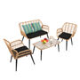 Outdoor Wicker Rattan Chair Patio Furniture Set, thumbnail 3 of 12