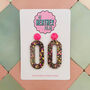 Large Oval Statement Glitter Resin Earrings, thumbnail 8 of 8