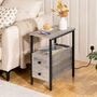 Narrow Side Table Bedside End Table Charging Station, thumbnail 4 of 12