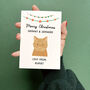 Personalised Christmas Cat Pom Pom Card, thumbnail 1 of 3