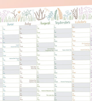 Botanical 2025 Wall Planner With Fun Dates, 3 of 3