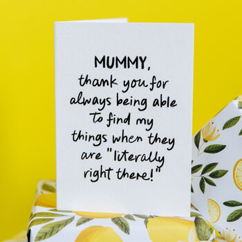 “Thank You For Finding My Things” Personalised Card For Mummy Or Daddy, 4 of 6