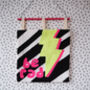 Neon Be Rad Punchneedle Wall Art With Lightning Bolt, thumbnail 1 of 3
