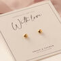 Birthday Gift, Tiny Gold Or Rose Gold Love Heart Studs, thumbnail 1 of 11