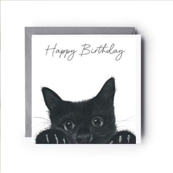 Peeking Cat Happy Birthday Card, 3 of 7