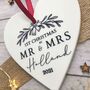 Personalised 1st Christmas As Mr And Mrs Decoration, thumbnail 2 of 3