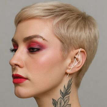 Gold Plated Silver Unusual Triangle Ear Climber Earring, 5 of 7