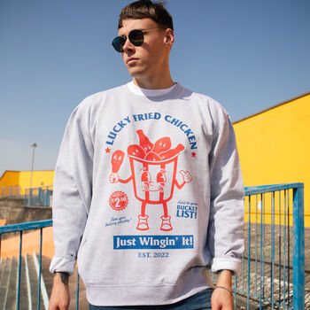 Lucky Fried Chicken Unisex Graphic Sweatshirt, 2 of 3