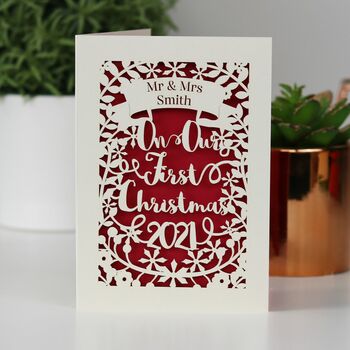 Personalised 'Our First Christmas' Papercut Card, 4 of 6