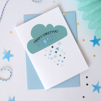 Personalised Snow Cloud Christmas Card, 2 of 5