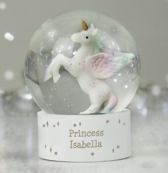 Personalised Unicorn Snow Globe, 3 of 5