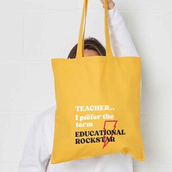 Teacher 'Educational Rockstar' Tote Shopping Bag, 7 of 11