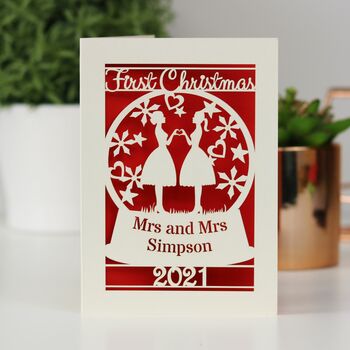 Personalised First Married Christmas Card, 2 of 7