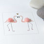 Flamingos In Love Greeting Card, thumbnail 4 of 5
