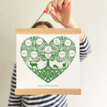 Personalised Woodland Family Tree Canvas Wall Hanging, 3 of 6