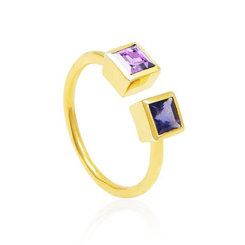 Open Ended Princess Cut Gemstone Ring, 3 of 7