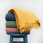 Soft Cotton Muslin Throw Blanket, Cotton Anniversary Gift, thumbnail 12 of 12