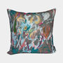 Abstract Floral Velvet Cushion Graphite, thumbnail 1 of 3
