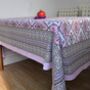 Gulmohar Table Cover Blue/Pink, thumbnail 2 of 3