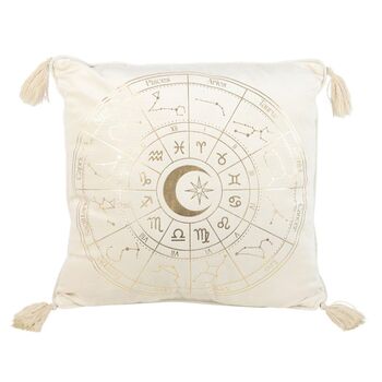 35cm Square Off White Astrology Wheel Cushion, 2 of 3