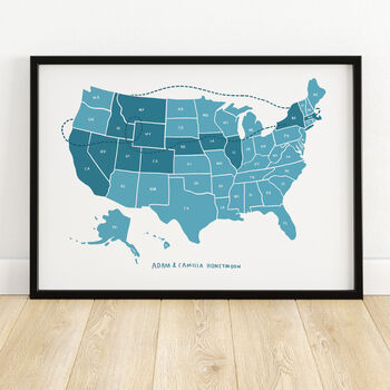 Personalised USA Map Illustrated Print, 2 of 7