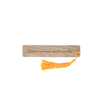 Bon Voyage 'Book In My Hand, Toes…' Oak Bookmark | Holiday Reading | Travel Accessory, 2 of 2