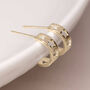 Yellow Gold Plated Half Hoop Star Earrings, thumbnail 1 of 7