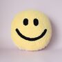 Lemon Smiley Punch Needle Cushion, thumbnail 1 of 3