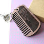 Personalised Beard And Moustache Comb Keyring, thumbnail 3 of 7