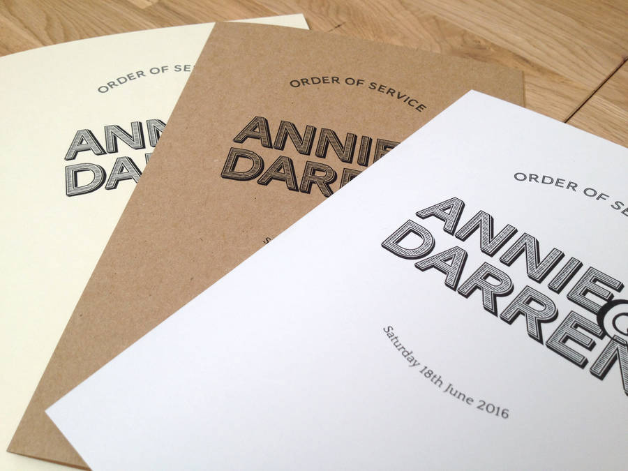 Set Of 10 A5 Wedding Order Service Outer Card Covers By Sixpence Set Of 10 A5 Wedding Order Service Outer Card Covers