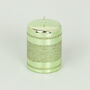 G Decor Green Glass Effect Striped Glitter Candles, thumbnail 4 of 6